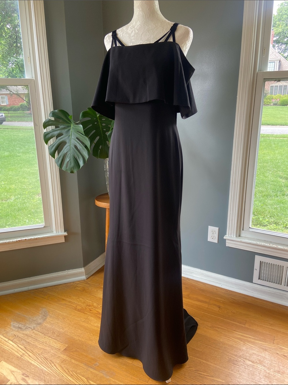 Black Grommet Gown by Badgley Mischka